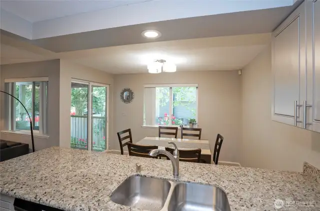 A delightful view from the kitchen as you prepare your meals.