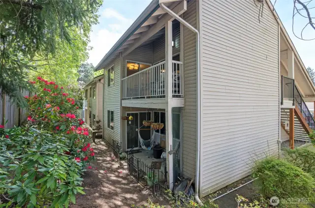 Enjoy the natural surroundings and watch the rhododendrons bloom from your private second-level deck.