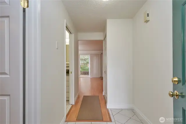 Enter into the newly repainted interior living space