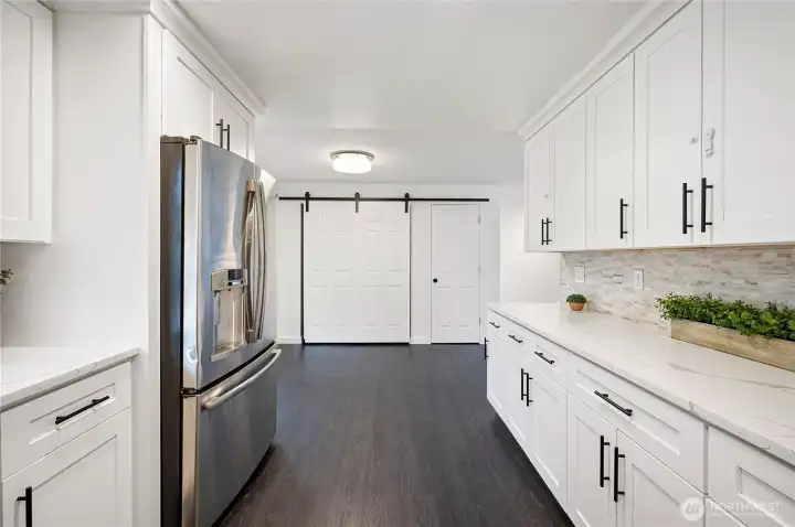 kitchen with convenient laundry area for multi-tasking