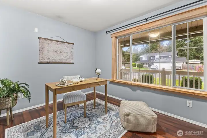 Home office on the main floor (technically a bedroom).