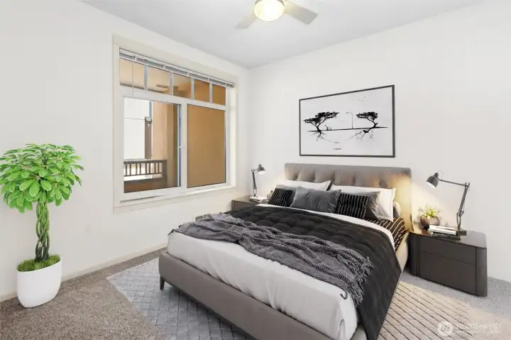 Virtually Staged Pic of Primary Suite