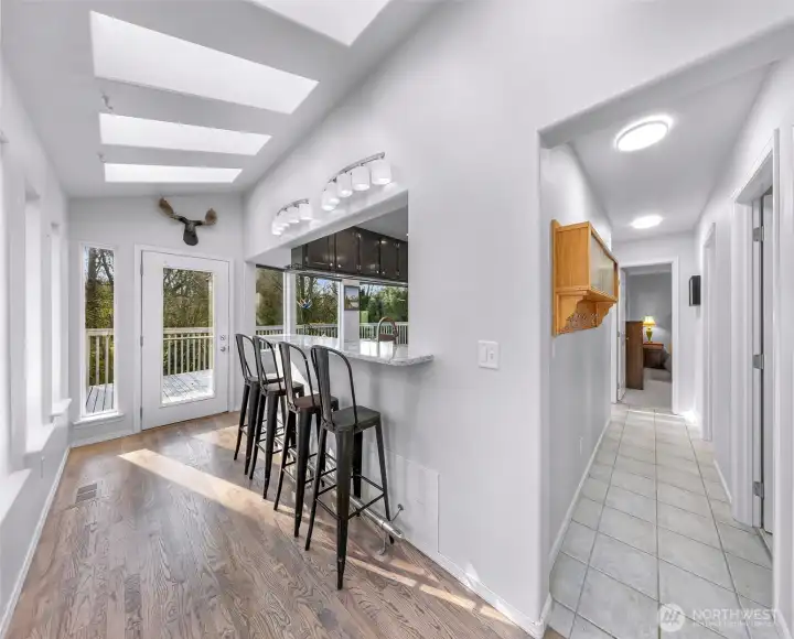 Natural light bathes every corner of the home.