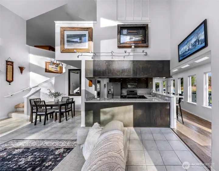 Soaring ceilings and open layout.