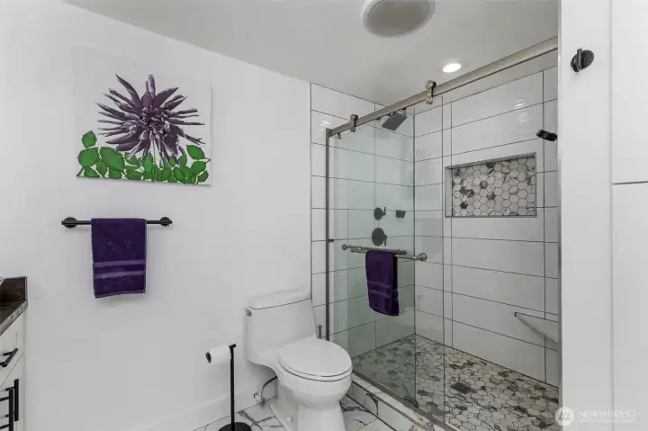 Gorgeous walk in shower.