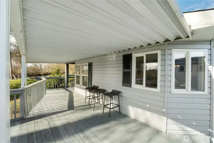 Quiet riverfront setting where the water and trees create a peaceful outdoor retreat.