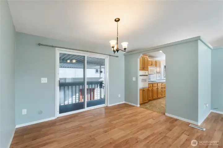 Dining area conveniently located next to the kitchen, perfect for everyday meals or entertaining. Dining area conveniently located next to the kitchen, perfect for everyday meals or entertaining.
