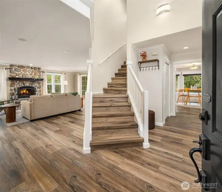 Newer luxury vinyl plank flooring is gorgeous!