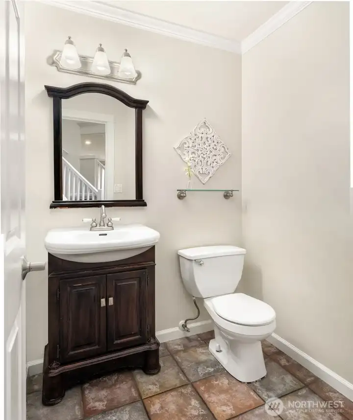 Downstairs powder room.