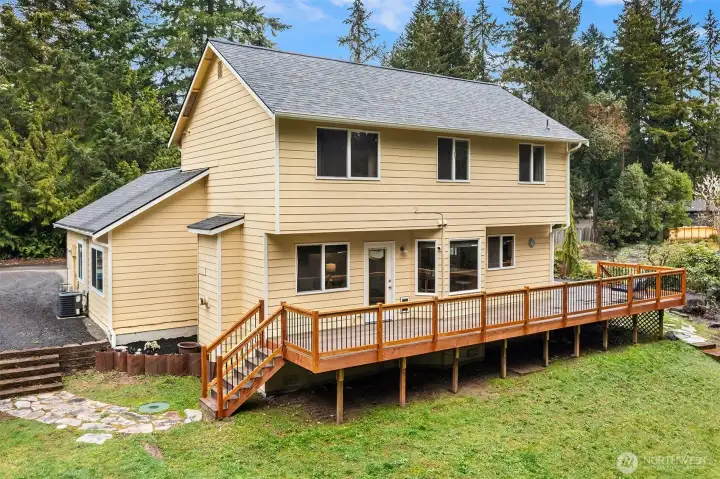 Low maintenance Composite deck is large enough for summer cookouts & BBQ's for all your guests!