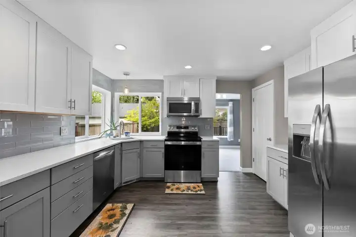 The pantry off the kitchen is 5'x4'.