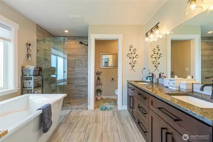 Enjoy this "spa-like" bathroom so beautifully appointed. Enjoy this "spa-like" bathroom so beautifully appointed.