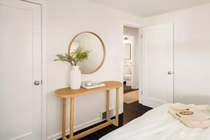 Spacious back bedrooms offer privacy and quiet.