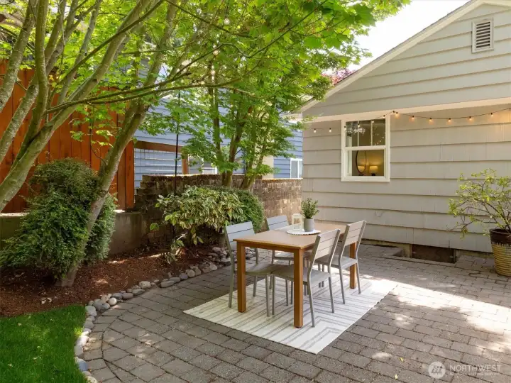 Backyard patio is great for al fresco dining and entertaining.