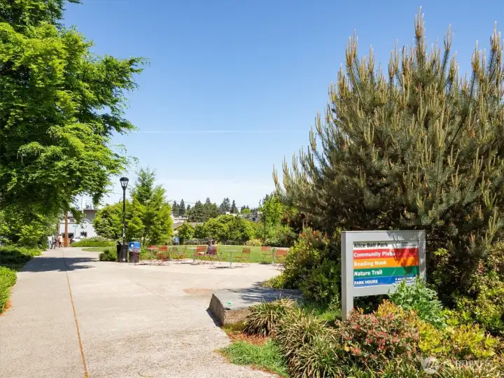 Just two blocks away from Alice Bell Park along Greenwood Avenue.