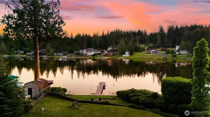 Evening lake view. Evening lake view.
