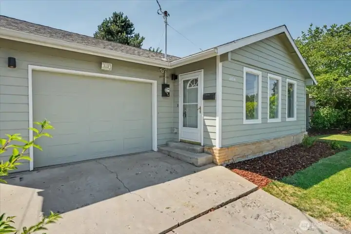 Attached one-car garage with convenient entry.