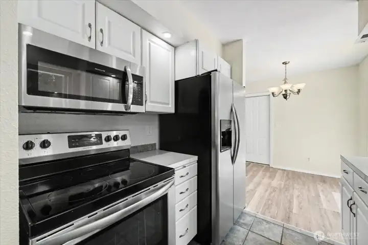 Stainless steel appliances.