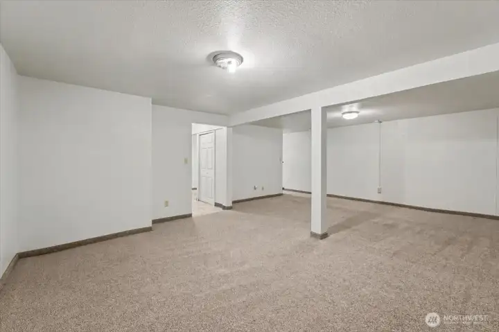 Entertainment area in basement.