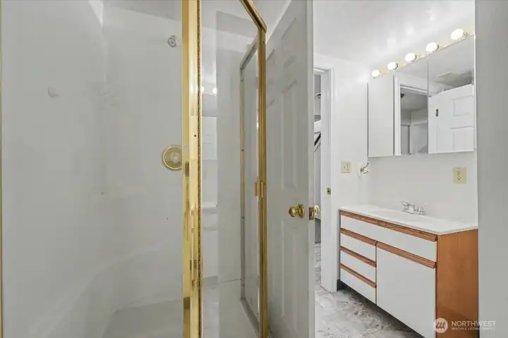 3/4 bathroom in basement.