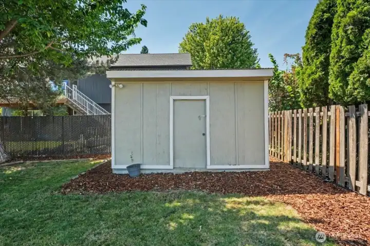 Shed in back yard.