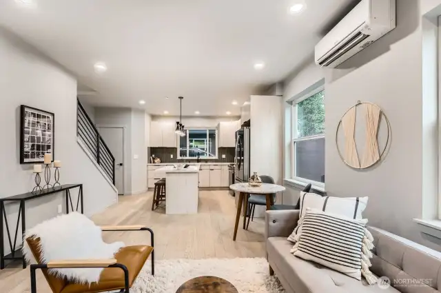 View to kitchen from living room