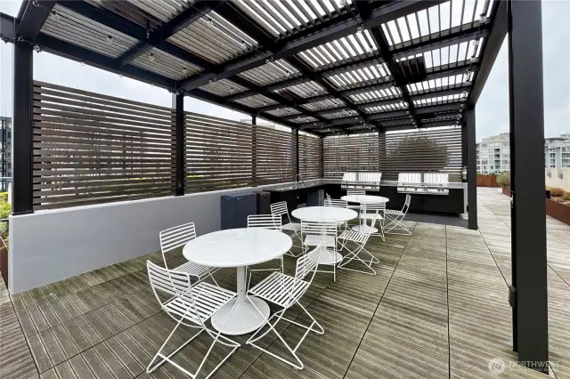 Patio seating & cooking dinner at the BBQ's while enjoying the views.