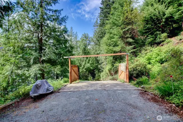 Paved Driveway with Gated Entrance.