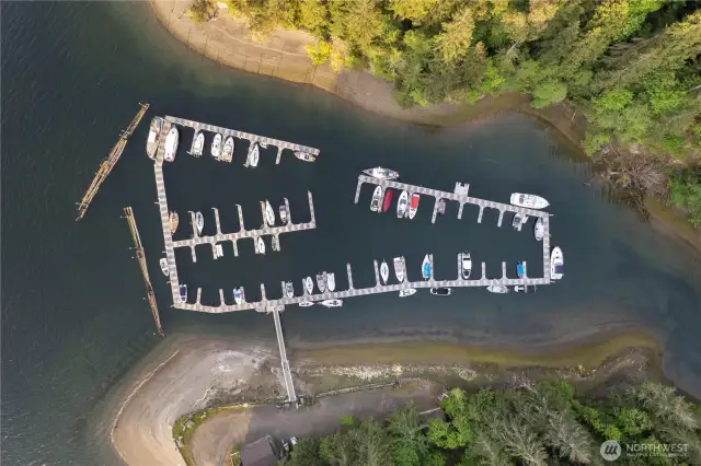 Check out the bird’s-eye perspective of the 100-slip marina. Potential moorage for your boat.