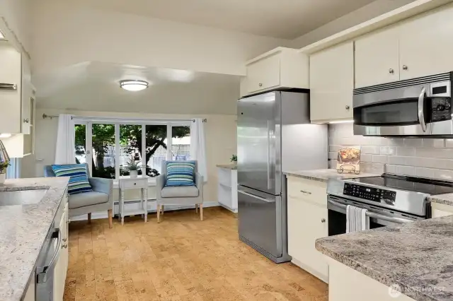 And this is the view standing in kitchen entry out to the large backyard.