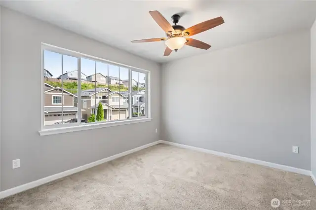 Upstairs bedroom facing front of home