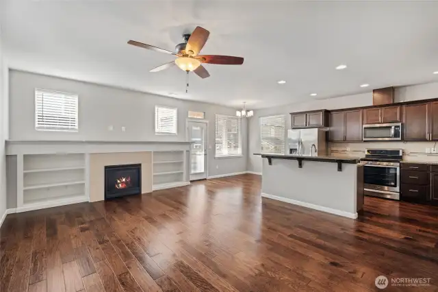 Open concept living and kitchen space