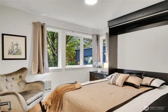 2nd level bedroom with Murphy Bed deployed.