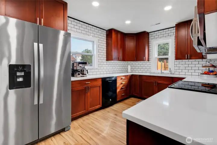 Gorgeous new kitchen with an abundance of room.