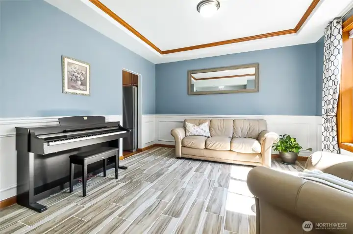 The Living Room is located right off the Entry.