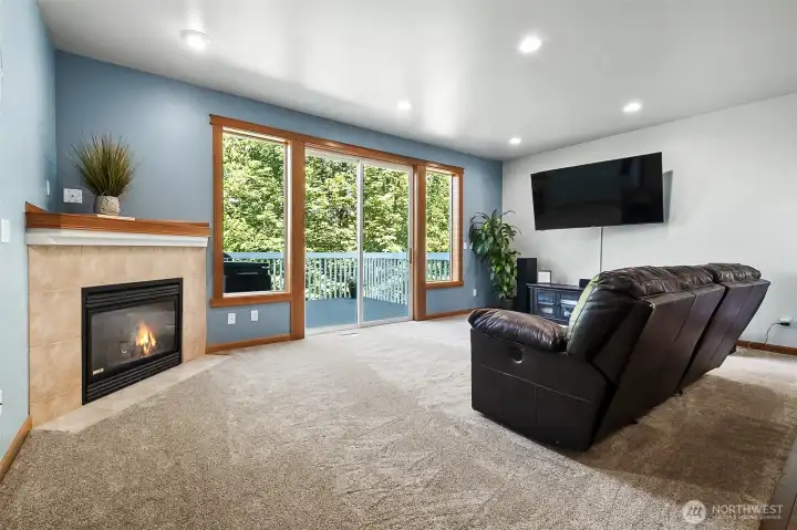 Step out onto the new deck from the Family Room.