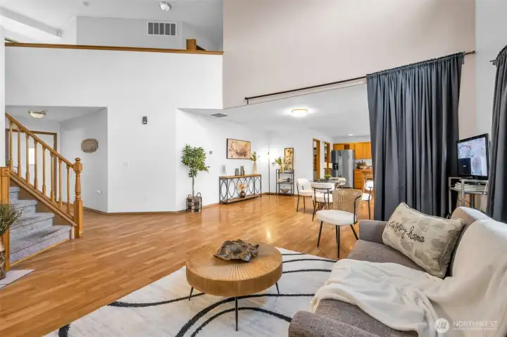 View from living to upper bedrooms,