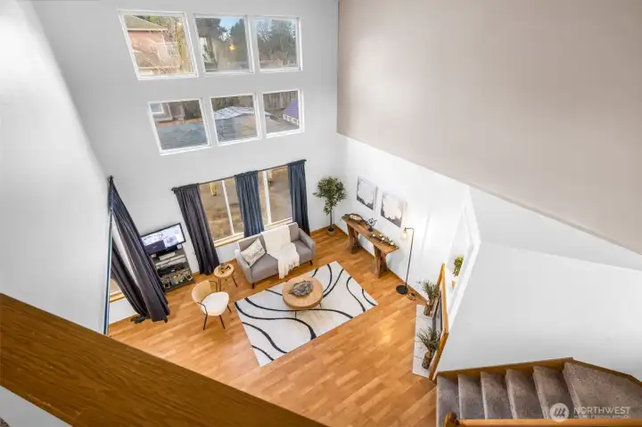 View from landing to down below.