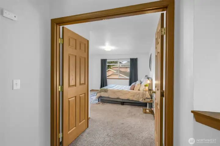 French doors lead to the primary suite.