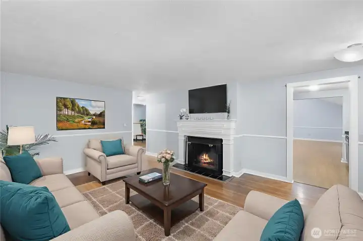 Virtually staged living room