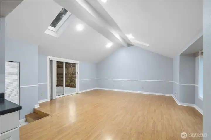 Vaulted with skylights!