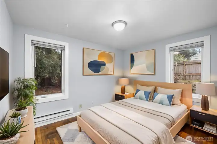 Virtually staged room