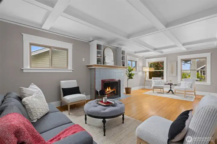 The thoughtfully placed windows provide privacy while filling the home with natural light