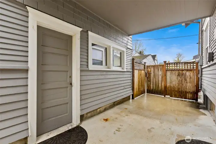 Breeze way that connects the home to the garage.