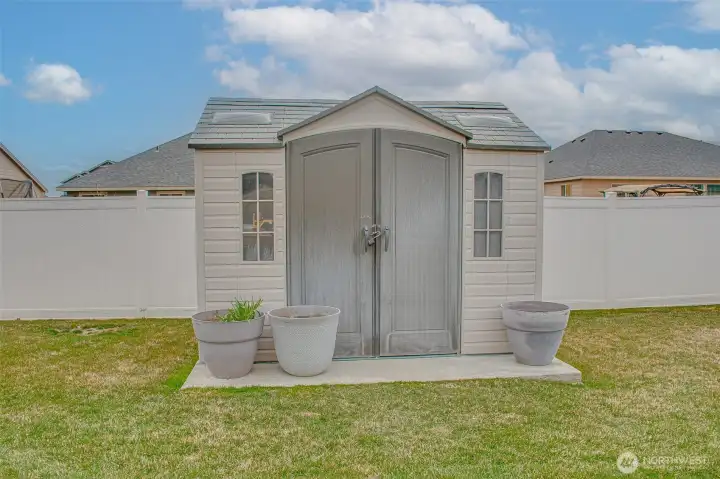 BACKYARD (from North Looking South): Storage Shed on Poured Foundation