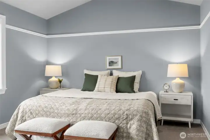 Huge Primary Suite with Cathedral ceilings