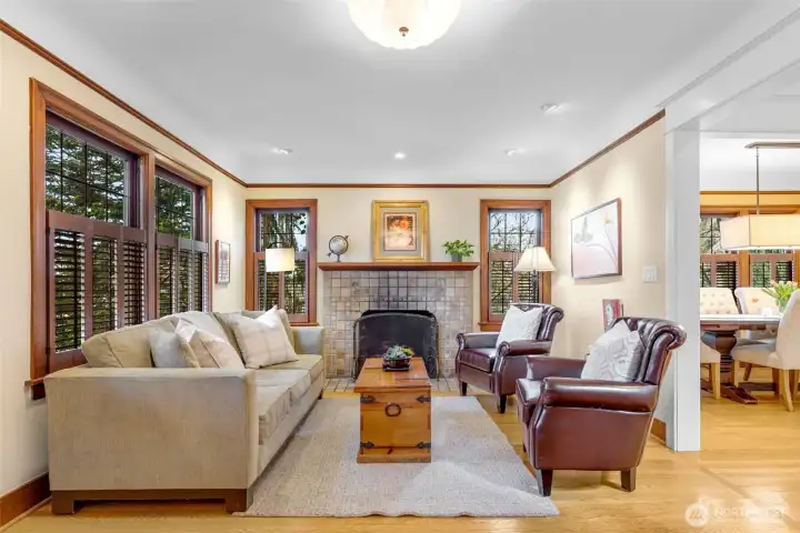 Inviting living room featuring a cozy gas fireplace—perfect for relaxing or entertaining.