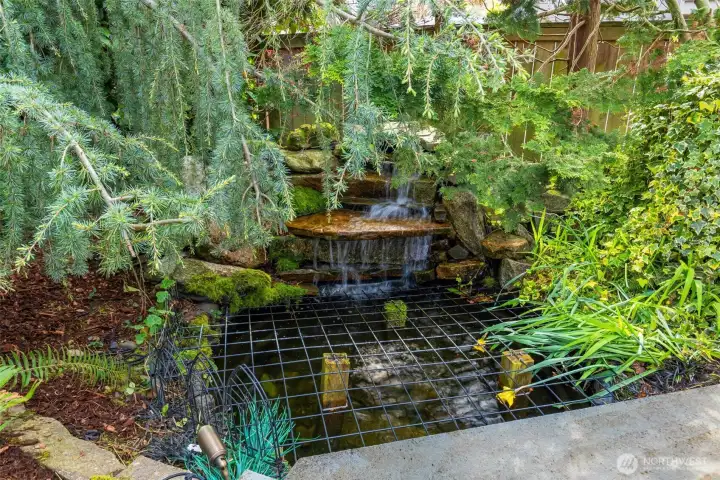 Backyard fountain helps you to relax and unwind.