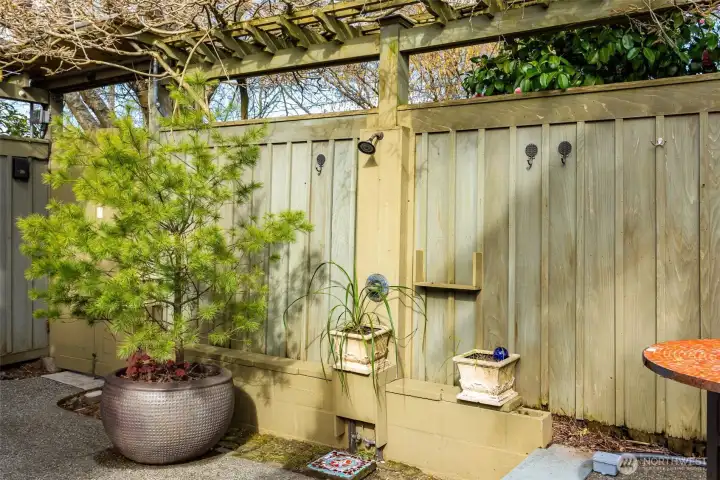 Refreshing outdoor shower.