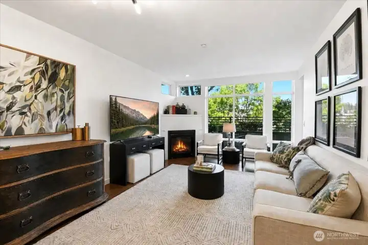 Floor to ceiling windows provide lots of natural light.
